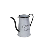 10" Black And Gray Galvanized Metal Flowers And Garden Decorative Watering Can