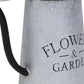 10" Black And Gray Galvanized Metal Flowers And Garden Decorative Watering Can