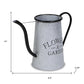 10" Black And Gray Galvanized Metal Flowers And Garden Decorative Watering Can