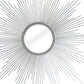 32" Silver Metal Sunburst Geometric Framed Accent Mirror
