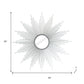 32" Silver Metal Sunburst Geometric Framed Accent Mirror