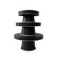 Set of Three Black And White Metal Round Cake Stand Risers