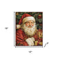 15" Red White And Green Wood Christmas Santa Tabletop Sign