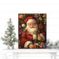 15" Red White And Green Wood Christmas Santa Tabletop Sign