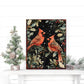 15" Red White And Green Wood Bird Christmas Tabletop Sign