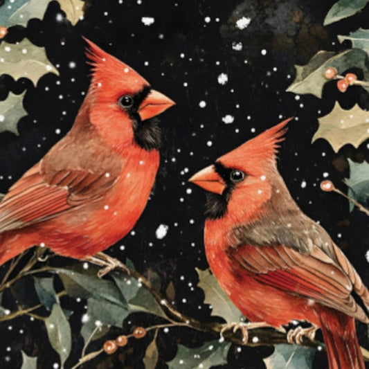 15" Red White And Green Wood Bird Christmas Tabletop Sign