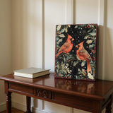 15" Red White And Green Wood Bird Christmas Tabletop Sign