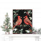 15" Red White And Green Wood Bird Christmas Tabletop Sign