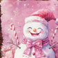 15" Red White And Green Wood Christmas Snowman Tabletop Sign