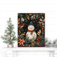 15" Red White And Green Wood Flowers Christmas Snowman Tabletop Sign