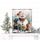 15" Red White And Green Wood Christmas Snowman Tabletop Sign