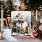 15" Red White And Green Wood Christmas Snowman Tabletop Sign