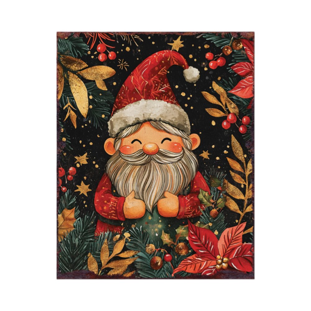 15" Red White And Green Wood Flowers Christmas Tabletop Sign