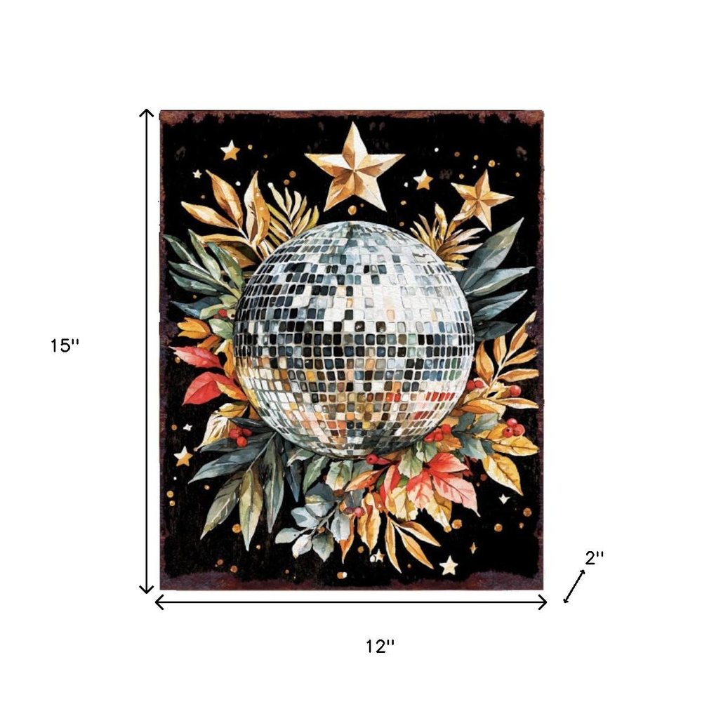 15" Red White And Green Wood Flowers Dance Christmas Tabletop Sign