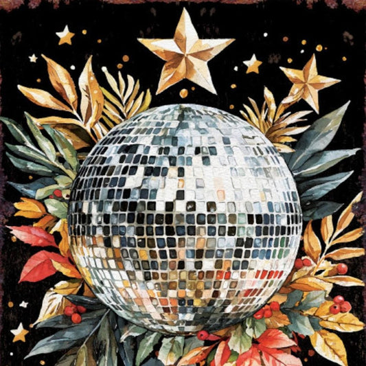 15" Red White And Green Wood Flowers Dance Christmas Tabletop Sign