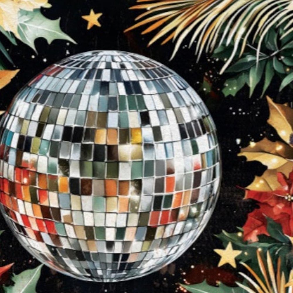 15" Red White And Green Wood Flowers Dance Christmas Tabletop Sign