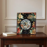 15" Red White And Green Wood Flowers Dance Christmas Tabletop Sign