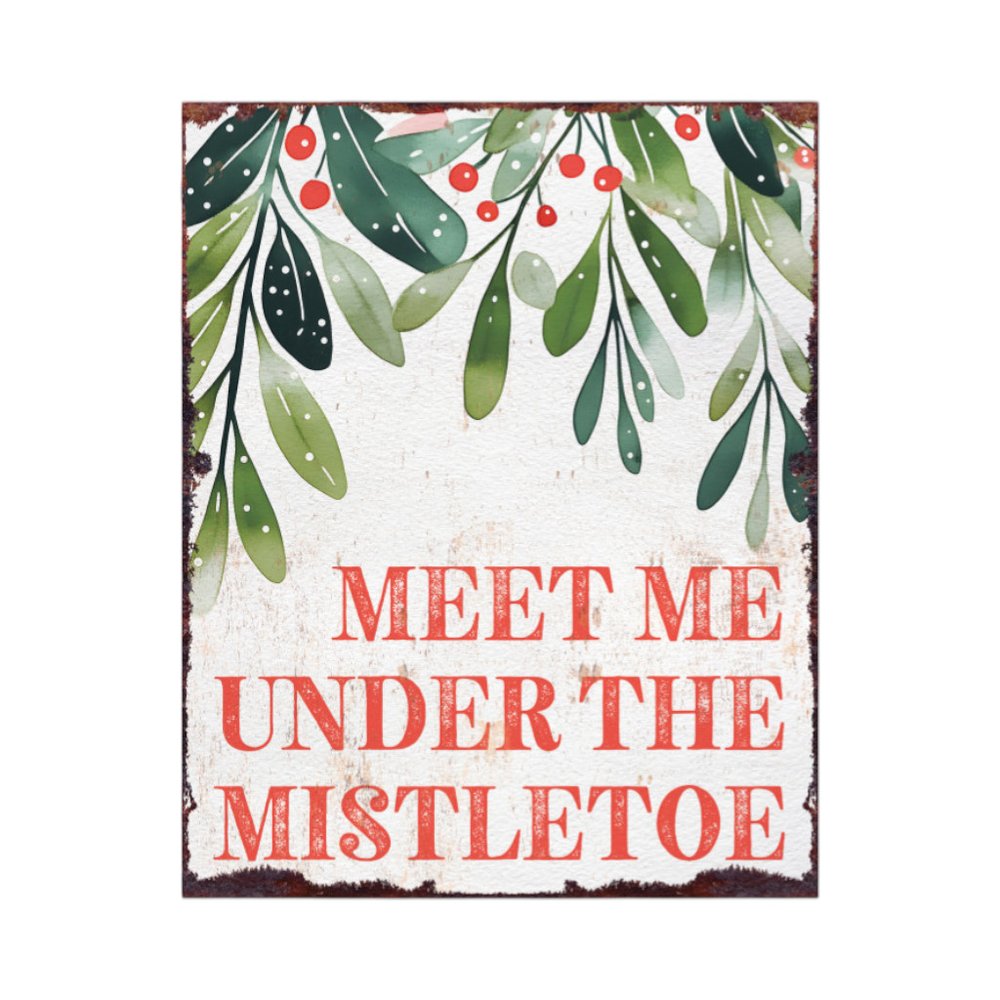 15" Red White And Green Wood Christmas Tabletop Sign