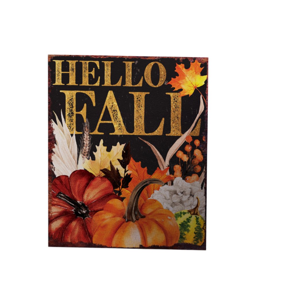 15" Brown Orange And Yellow Wood Halloween Tabletop Sign