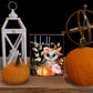 15" Brown Orange And Yellow Wood Halloween Tabletop Sign