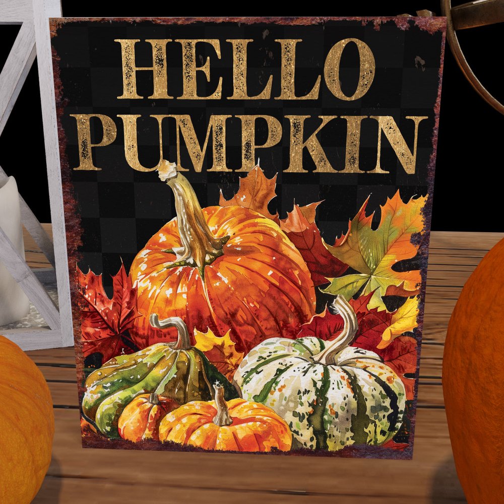 15" Brown Orange And Yellow Wood Halloween Tabletop Sign