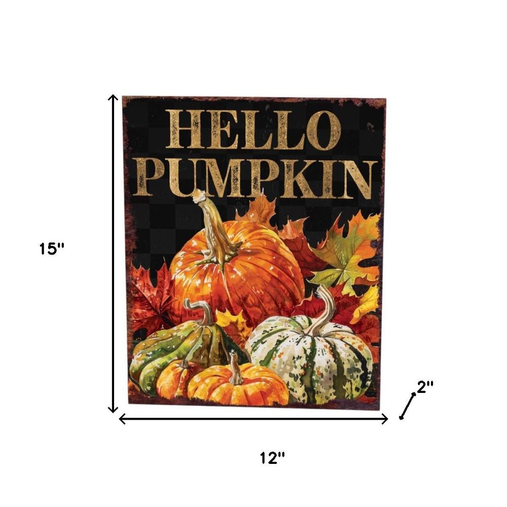 15" Brown Orange And Yellow Wood Halloween Tabletop Sign