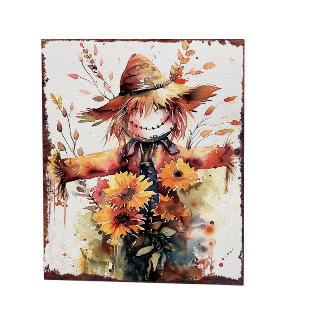 15" Brown Orange And Yellow Wood Sunflower Thanksgiving Tabletop Sign