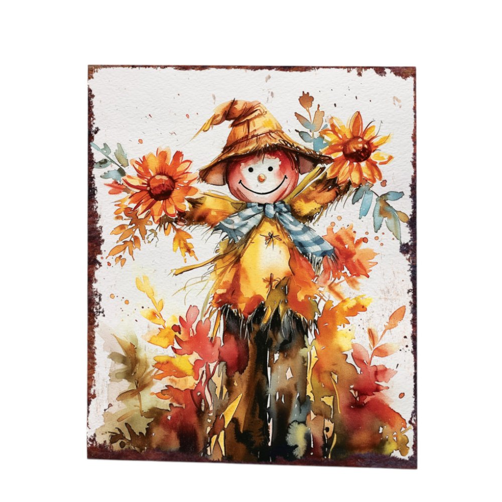 15" Brown Orange And Yellow Wood Sunflower Thanksgiving Tabletop Sign
