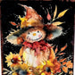 15" Brown Orange And Yellow Wood Sunflower Thanksgiving Tabletop Sign