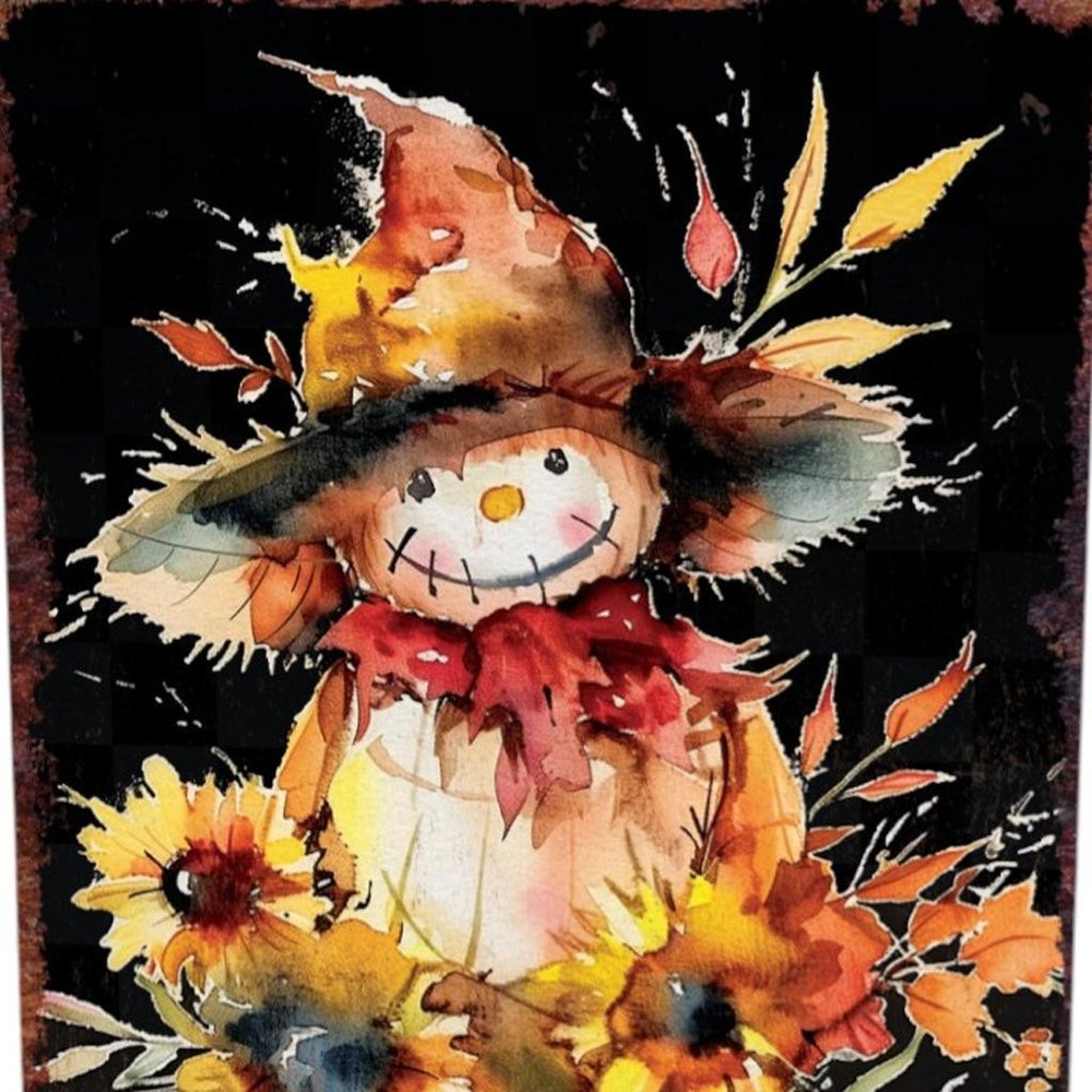 15" Brown Orange And Yellow Wood Sunflower Thanksgiving Tabletop Sign