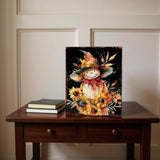 15" Brown Orange And Yellow Wood Sunflower Thanksgiving Tabletop Sign