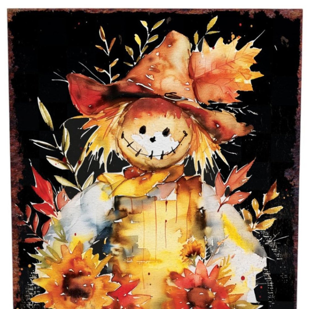 15" Brown Orange And Yellow Wood Sunflower Thanksgiving Tabletop Sign