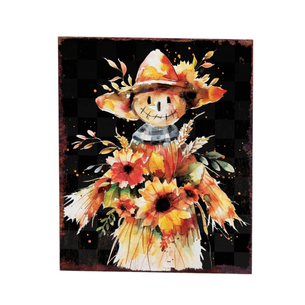 15" Brown Orange And Yellow Wood Sunflower Thanksgiving Tabletop Sign