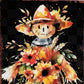 15" Brown Orange And Yellow Wood Sunflower Thanksgiving Tabletop Sign