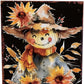 15" Brown Orange And Yellow Wood Sunflower Thanksgiving Tabletop Sign