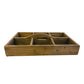 21" Brown Rustic Solid Wood Divided Caddy