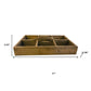 21" Brown Rustic Solid Wood Divided Caddy