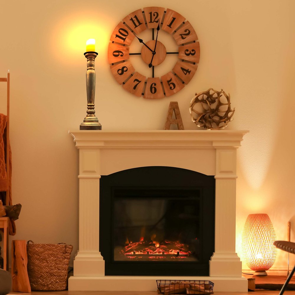 29" Gold Distressed Solid Wood Tabletop Taper Candlestick