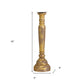 29" Gold Distressed Solid Wood Tabletop Taper Candlestick