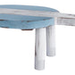 10" Blue And White Solid Wood Handmade Round Riser