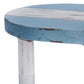 10" Blue And White Solid Wood Handmade Round Riser