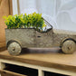21" Silver Metal Flowers Hand Painted Truck Tabletop Sculpture