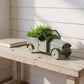 21" Silver Metal Flowers Hand Painted Truck Tabletop Sculpture