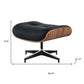 27" Black and Brown Tufted Genuine Cowhide Swivel Lounge Chair With Ottoman