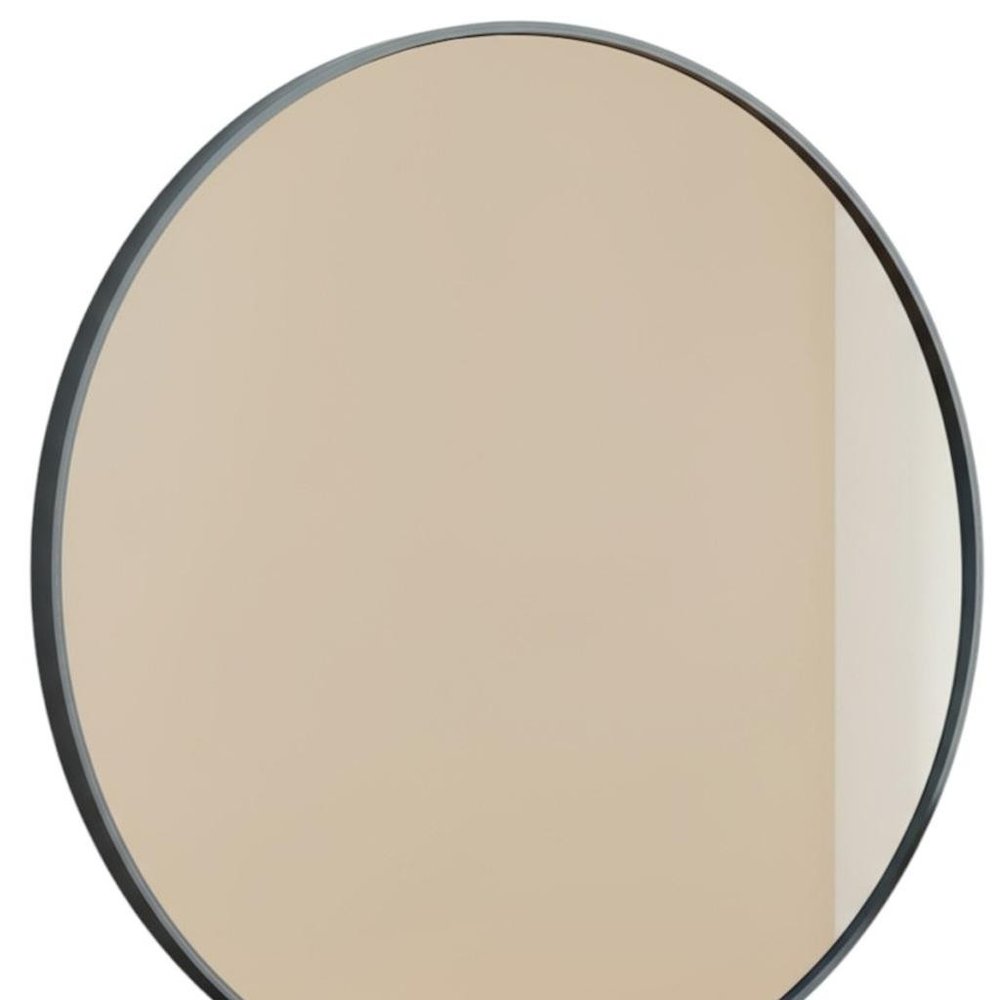 20" Black Metal Round Framed Bathroom Vanity Mirror