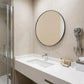 24" Black Metal Round Framed Bathroom Vanity Mirror