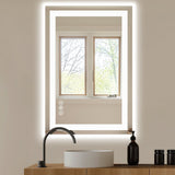 24" Clear Lighted Frameless Bathroom Vanity Mirror