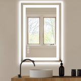 24" Clear Lighted Frameless Bathroom Vanity Mirror