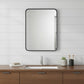 35" Black Metal Floating Framed Bathroom Vanity Mirror