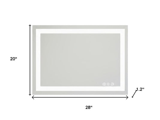 20" Clear Lighted Frameless Bathroom Vanity Mirror